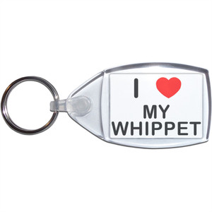 I Love My Whippet - Clear Plastic Key Ring I Love My Whippet - Clear Plastic Key Ring