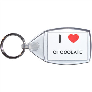 I Love Chocolate - Clear Plastic Key Ring Size Choice New