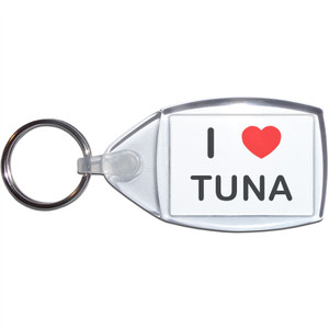 I Love Tuna - Clear Plastic Key Ring Size Choice New I Love Tuna - Clear Plastic Key Ring Size Choice New
