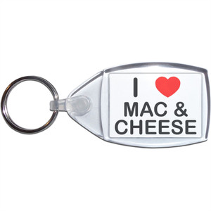 I Love Mac N Cheese - Clear Plastic Key Ring I Love Mac N Cheese - Clear Plastic Key Ring