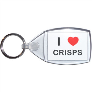 I Love Crisps - Clear Plastic Key Ring Size Choice New
