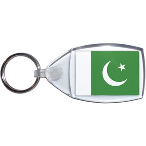 Pakistan Flag - Clear Plastic Key Ring Size Choice New Pakistan Flag - Clear Plastic Key Ring Size Choice New