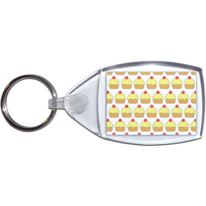 Cupcake Pattern - Clear Plastic Key Ring Size Choice New Cupcake Pattern - Clear Plastic Key Ring Size Choice New