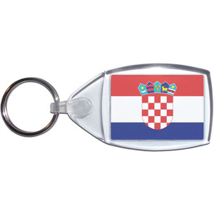 Croatia Flag - Clear Plastic Key Ring Size Choice New