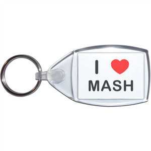 I Love Mash - Clear Plastic Key Ring Size Choice New
