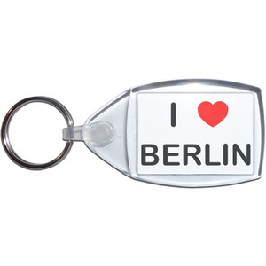 I Love Berlin - Clear Plastic Key Ring Size Choice New