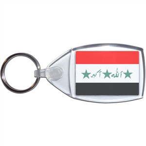 Iraq Flag - Clear Plastic Key Ring Size Choice New Iraq Flag - Clear Plastic Key Ring Size Choice New