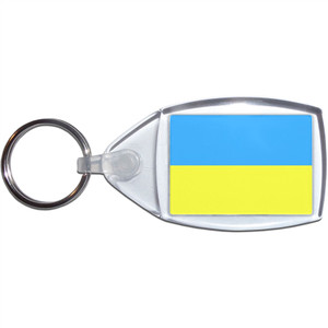 Ukraine Flag - Clear Plastic Key Ring Size Choice New Ukraine Flag - Clear Plastic Key Ring Size Choice New