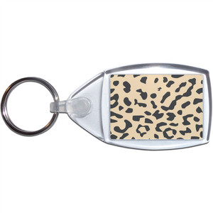 Leopard Print - Clear Plastic Key Ring Size Choice New Leopard Print - Clear Plastic Key Ring Size Choice New
