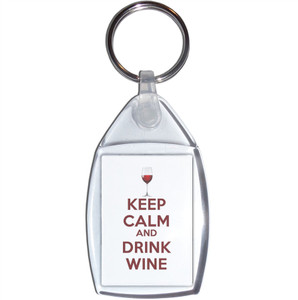 Keep Calm and Drink Wine - Clear Plastic Key Ring Size Choice New Keep Calm and Drink Wine - Clear Plastic Key Ring Size Choice New