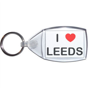 I Love Leeds - Clear Plastic Key Ring Size Choice New I Love Leeds - Clear Plastic Key Ring Size Choice New