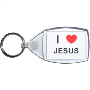I Love Jesus - Clear Plastic Key Ring Size Choice New I Love Jesus - Clear Plastic Key Ring Size Choice New