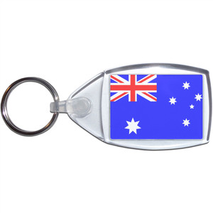Australia Flag - Clear Plastic Key Ring Size Choice New
