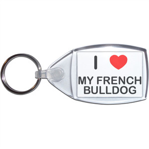 I Love My French Bulldog - Clear Plastic Key Ring I Love My French Bulldog - Clear Plastic Key Ring