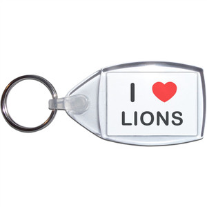 I Love Lions - Clear Plastic Key Ring Size Choice New I Love Lions - Clear Plastic Key Ring Size Choice New