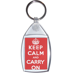 Red Keep Calm and Carry On - Clear Plastic Key Ring Size Choice New Red Keep Calm and Carry On - Clear Plastic Key Ring Size Choice New