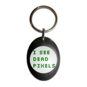 I See Dead Pixels - Plastic Oval Key Ring I See Dead Pixels - Plastic Oval Key Ring