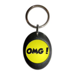 OMG! Oh My God - Plastic Oval Key Ring OMG! Oh My God - Plastic Oval Key Ring