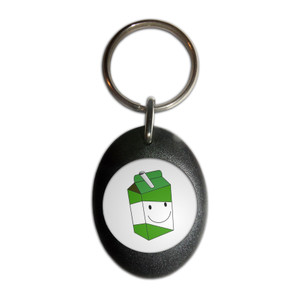 Apple Juice Carton - Plastic Oval Key Ring Apple Juice Carton - Plastic Oval Key Ring