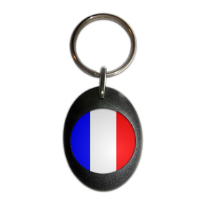 France Flag - Plastic Oval Key Ring France Flag - Plastic Oval Key Ring