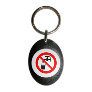 No Drinking Water - Plastic Oval Key Ring No Drinking Water - Plastic Oval Key Ring
