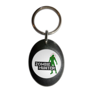 Zombie Hunter - Plastic Oval Key Ring Zombie Hunter - Plastic Oval Key Ring