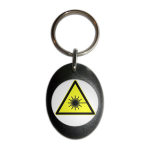 Laser Radiation - Plastic Oval Key Ring Laser Radiation - Plastic Oval Key Ring