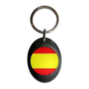 Spain Flag - Plastic Oval Key Ring Spain Flag - Plastic Oval Key Ring