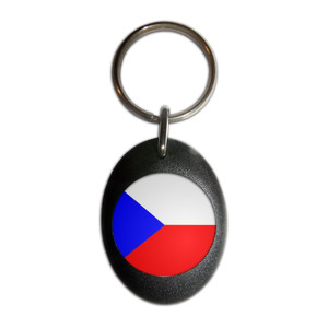 Czech Republic Flag - Plastic Oval Key Ring Czech Republic Flag - Plastic Oval Key Ring