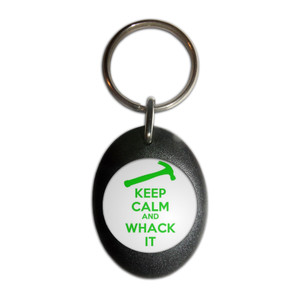 Keep Calm and Whack It - Plastic Oval Key Ring Keep Calm and Whack It - Plastic Oval Key Ring