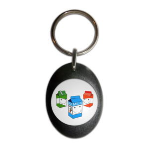 Milk & Juice Cartons - Plastic Oval Key Ring Milk & Juice Cartons - Plastic Oval Key Ring