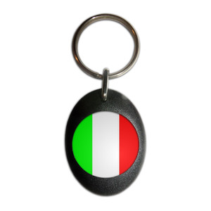 Italy Flag - Plastic Oval Key Ring
