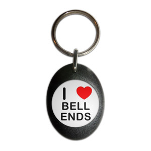 I Love Bell Ends - Plastic Oval Key Ring I Love Bell Ends - Plastic Oval Key Ring
