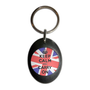 UK Keep Calm and Carry On - Plastic Oval Key Ring UK Keep Calm and Carry On - Plastic Oval Key Ring