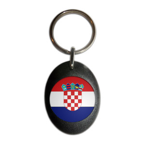 Croatia Flag - Plastic Oval Key Ring Croatia Flag - Plastic Oval Key Ring