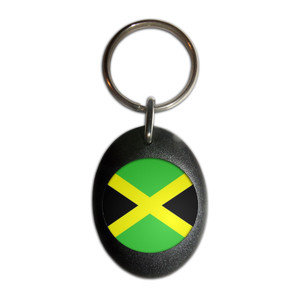 Jamaica Flag - Plastic Oval Key Ring Jamaica Flag - Plastic Oval Key Ring