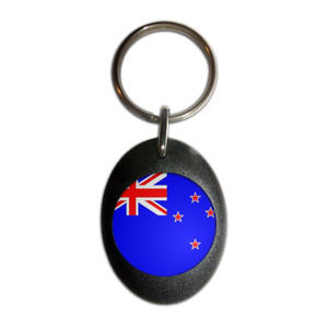 New Zealand Flag - Plastic Oval Key Ring New Zealand Flag - Plastic Oval Key Ring