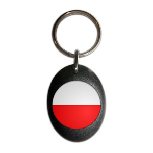 Poland Flag - Plastic Oval Key Ring Poland Flag - Plastic Oval Key Ring