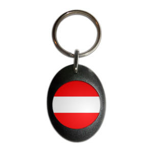 Austria Flag - Plastic Oval Key Ring Austria Flag - Plastic Oval Key Ring