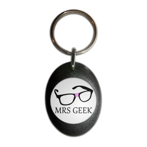 Mrs Geek - Plastic Oval Key Ring Mrs Geek - Plastic Oval Key Ring