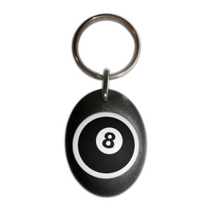 8 Ball - Plastic Oval Key Ring