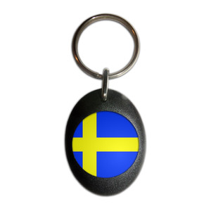 Sweden Flag - Plastic Oval Key Ring Sweden Flag - Plastic Oval Key Ring