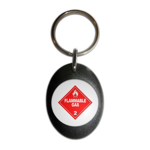 Flammable Gas - Plastic Oval Key Ring Flammable Gas - Plastic Oval Key Ring