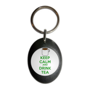 Keep Calm and Drink Tea - Plastic Oval Key Ring Keep Calm and Drink Tea - Plastic Oval Key Ring