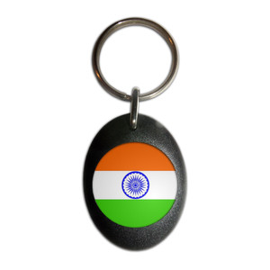 India Flag - Plastic Oval Key Ring India Flag - Plastic Oval Key Ring