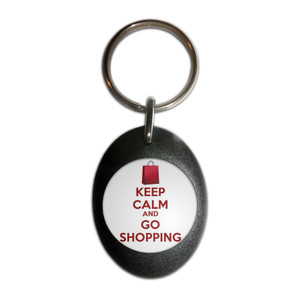 Keep Calm and Go Shopping - Plastic Oval Key Ring Keep Calm and Go Shopping - Plastic Oval Key Ring