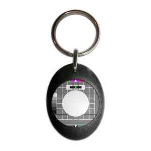 TV Test Card - Plastic Oval Key Ring TV Test Card - Plastic Oval Key Ring