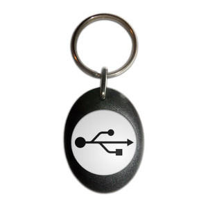 USB Logo - Plastic Oval Key Ring