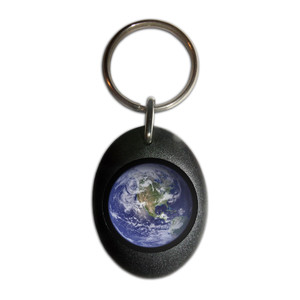 Earth - Plastic Oval Key Ring