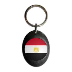 Egypt Flag - Plastic Oval Key Ring Egypt Flag - Plastic Oval Key Ring